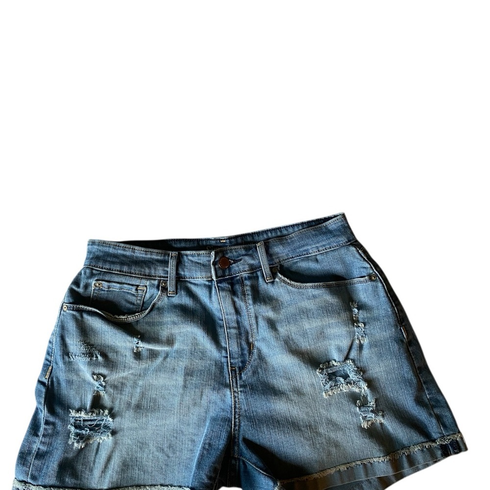 LEVIS EUC DISTRESSED DENIM HIGH RISE SHORTS SZ 10-W 30